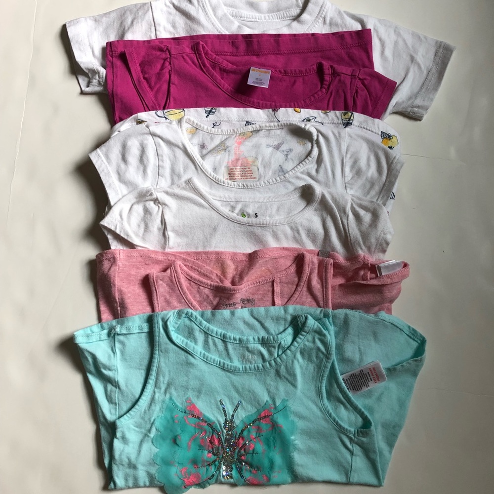 Girls T-shirts size 5 -6   Lot of 6